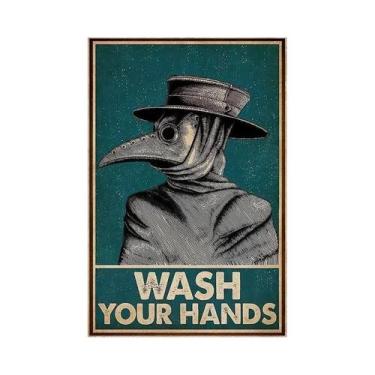 Imagem de Pôster Vintage Engraçado De Escova De Dentes E Papel Higiênico, Arte E