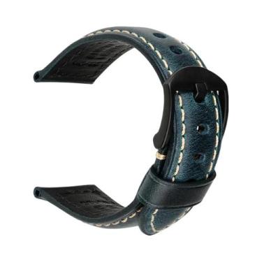 Imagem de Pulseira De Relógio Vintage Em Couro Genuíno 20mm 22mm 24mm Com Fecho 