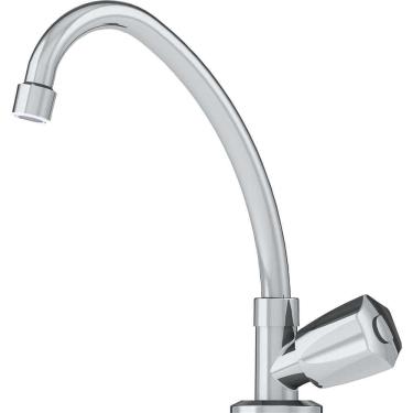 Imagem de Torneira de Bancada 6931 1 4 de Volta Plástico ABS Acabamento C50 Cromada Bica Móvel