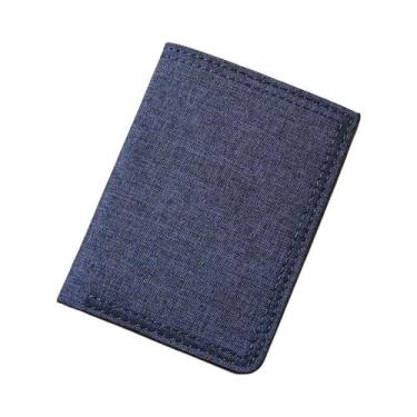 Imagem de Carteira Vertical Minimalista Ultra-Fina Para Homens Em Lona Com Múlti