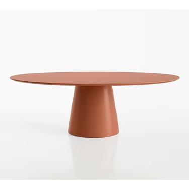 Imagem de Mesa de Jantar Cone Oval 137x90 cm Laca Terracota - Laranja