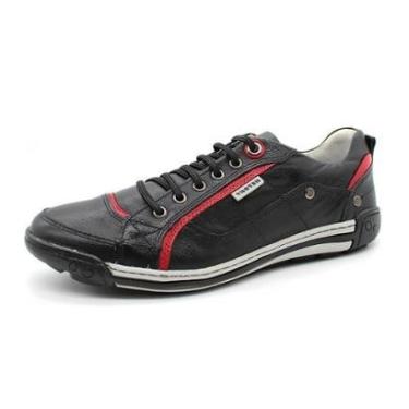 Imagem de Sapatenis Tenis Casual Masculino Em Couro Forrado Solado Borracha Palmilha Gel Excelent...