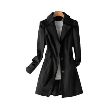 Imagem de Casaco Feminino Longo Casual Corta-Vento Moda Coreana Primavera Outono