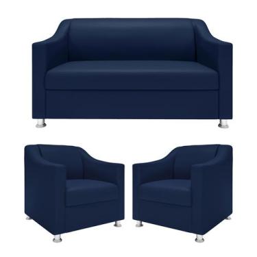 Imagem de Recepção Clínica Sofisticada: Namoradeira 2l + 2 Poltronas - Móveis Ma