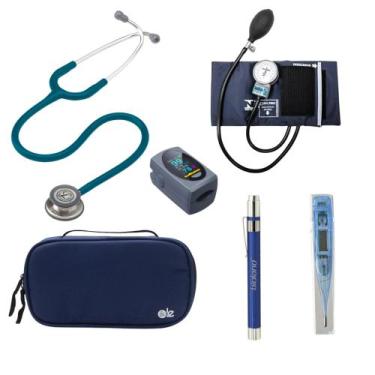 Imagem de KIT Estetoscópio Littmann 3M + Esgifmo + Case + Lanterna + Oxímetro + 