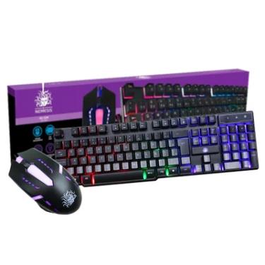 Imagem de Kit Gamer Nemesis Start com Mouse LED, 1200DPI, + Teclado Retroiluminação, Resistente à água