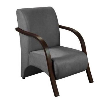 Imagem de Poltrona Decorativa Santa Rita Sued Tecido Grafite - OUTRAS MARCAS