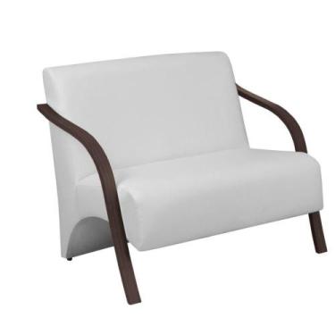 Imagem de Poltrona Vênus 2 Lugar Braço Madeira material sintético Branco - D SAL