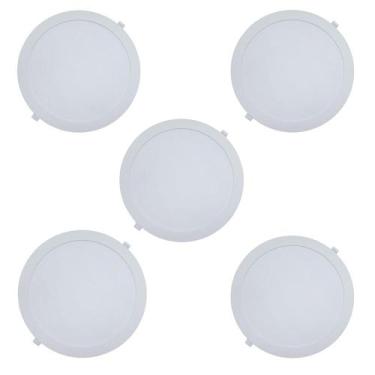 Imagem de Kit 5 Painéis Plafon de Embutir Modaza Polipropileno Redondo 24W, Bran