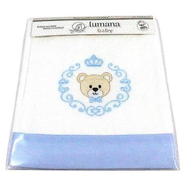 Imagem de Toalha Fralda de Bebê LUMANA Bordada  Algodão Macio Duplo - Azul Bebê 
