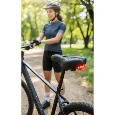 Imagem de Selim Vazado Conforto Gel C/ Sinalizador LED Bike 28x21cm - Congratula