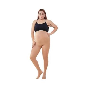 Imagem de Meia-calça De Veludo plus Size 130KG 120D Cintura Alta Quente Elástica