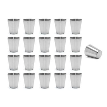 Imagem de Copo Mini Aço Inox 30ml Cafe Molho Sobremesa Aperitivo 50un - CASACHA
