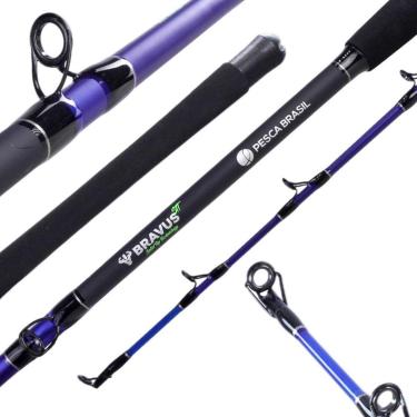 Imagem de Vara para Carretilha 1,98m Bravus STT Fibra de Carbono 180lbs Pesca Brasil-Unissex