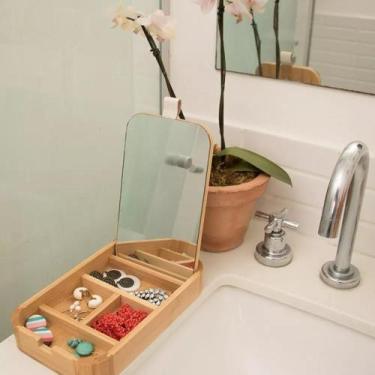 Imagem de Porta Joias De Bambu Com Espelho 25cm - Lyor