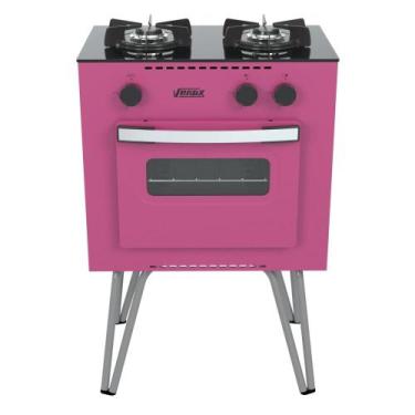 Imagem de Fogao a Gas 2 Bocas com Forno Venax Mini Cook Pink, Pink
