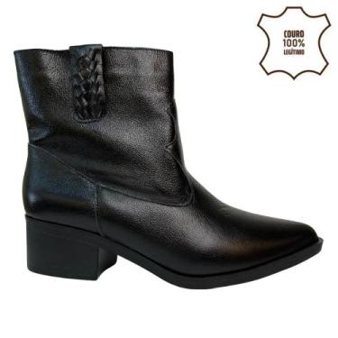 Imagem de Bota Divalentini Feminina Cano Curto Bico Fino Couro - Di Valentini, P