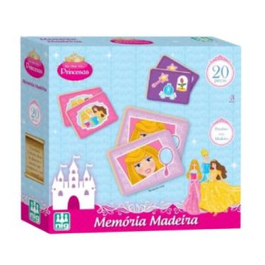 Imagem de Brinquedo Jogo da Memória de Madeira das Princesas - nig brinquedos