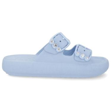 Imagem de Chinelo Slide Poofy Plataforma EVA Azul Ceu Usaflex AL4401, 38