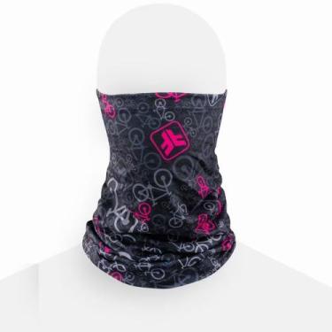 Imagem de Bandana ciclismo corrida c/ proteção UV Free Force Bicycle preto/rosa