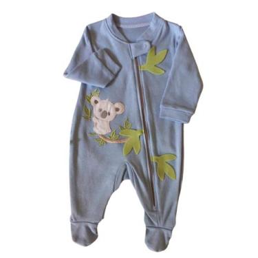 Imagem de Macacão Bebê Feminino Longo com Pezinho Koala Fofinho, Azul, P
