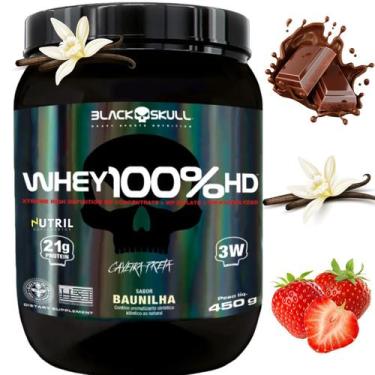 Imagem de Whey Protein 100 HD Pure 450g Pote BLACK SKULL Isolado Hidrolisado Con