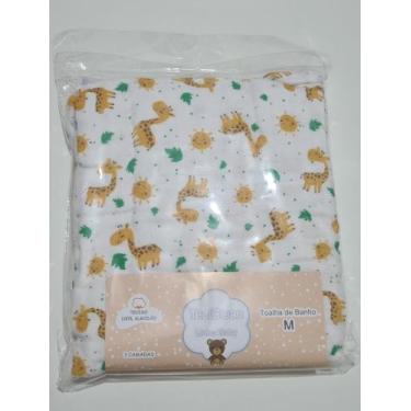 Imagem de Toalha de Banho Bebê Soft M - Teciclean Baby, Branco_Girafa