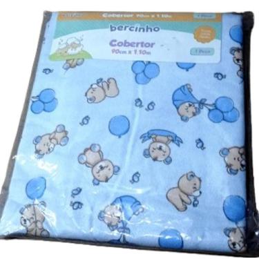 Imagem de Cobertor Bebê Bercinho 90cm x 1,10 m Estampado Rosa / Azul - Incomfral
