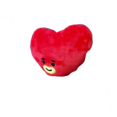 Imagem de Manta Almofada Infantil Bt21 Vermelha 40cm X 35cm Poliéster Macio Decorativo Miniso Brasil