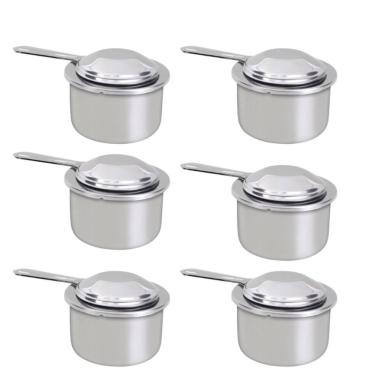 Imagem de Kit 6 Queimadores Fundo para Rechaud 000030 Inox Compatível com Álcool em Gel 250ML Ravinox