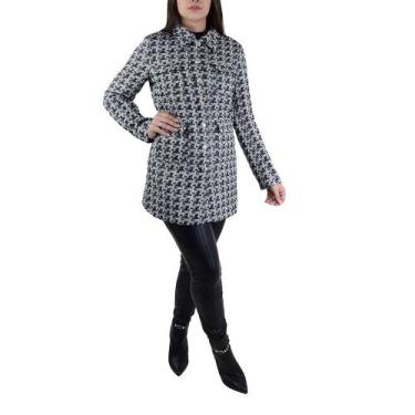 Imagem de Casaco Feminino Pellini Xadrez Preto - GD4319, G, Preto