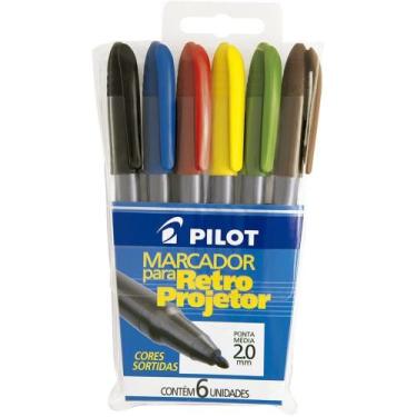 Imagem de Caneta Retroprojetor 2.0 MM Marcador 6 Cores Blister - Pilot