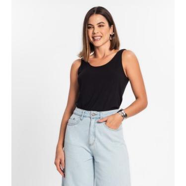 Imagem de Regata Feminina Básica em Viscotorcion Rovitex Preto, M, Preto