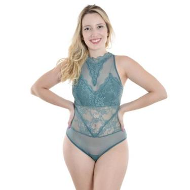 Imagem de Body Sem Bojo com Renda e Tule Liebe., G, Florest