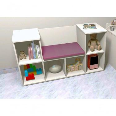 Imagem de Organizador Infantil Naomi com Assento para Brinquedos MDF Woodcore