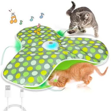 Imagem de Brinquedo Interativo para Gatos Recarregável Newpet Penas Sons 3 Veloc