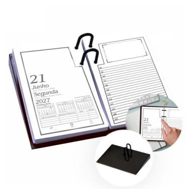 Imagem de Refil Calendário Agenda de Mesa Redoma 2027+Suporte Mod.501, Preto