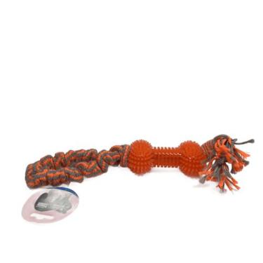 Imagem de Brinquedo Mordedor Pet com corda e osso de borracha 40cm - Dalla Valle