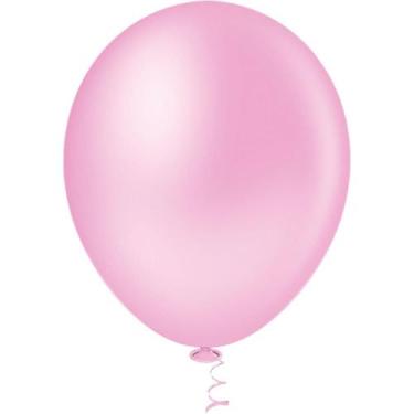 Imagem de Balão 9 POL Liso Rosa BABY GRAN Festa - Pacote com 50 Unidades - Riber