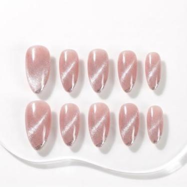 Imagem de Unhas Postiças Sun&Beam Artesanais Médio Formato Amêndoa Nude Rosa - S