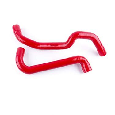 Imagem de LUXERAD Tubo de mangueira de radiador de silicone de alta temperatura de 3 camadas 4,5 mm para 88-91 B mW E30 M3 2,3L MT (vermelho)