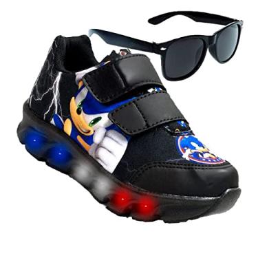 Imagem de Tenis De Led Masculino Calce Facil Infantil Meninos Estilo Original + Oculos Cor:Preto