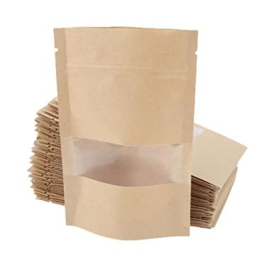 Imagem de Embalagem Saco Zip Lock Kraft C Visor Stand Up (9x14 Cm)