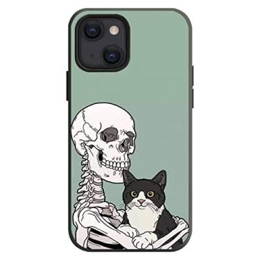 Imagem de Capa de telefone de esqueleto engraçado gato cão crânio para iphone 13 12 11 pro xs max xr 8 7 6 6 s plus x 5s se 2020 capa traseira shell, a4, para iphone 12 mini