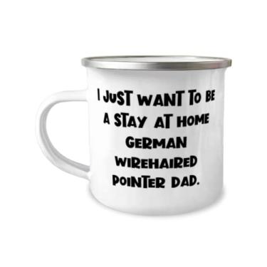 Imagem de Sarcasmo German Wirehaired Pointer Dog Gifts, I Just Want to Be a Stay at Home., Caneca de Natal de 350 ml para cão ponteiro alemão de pelo arame