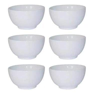 Imagem de Kit 6 Tigelas Cerâmica 500ml Cereais Sopas Caldos Colorida Cor:Branco