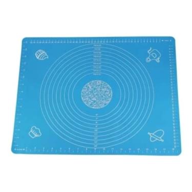 Imagem de Chicky Formas Tapete Culinário Silicone Antiaderente 40x50cm Azul Redondo