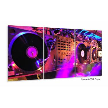 Imagem de Quadro Decorativo DJ Música Som 120x60 3 peças