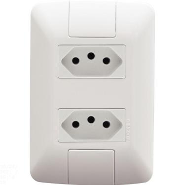 Imagem de Conjunto 4x2 com 2 Tomadas 2P+T Tramontina Aria 10 A 250 V Branco Tramontina