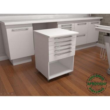 Imagem de Mesa Auxiliar Para Dentista 4 Gavetas - Deki Premium